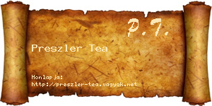 Preszler Tea névjegykártya